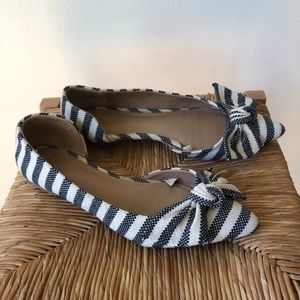 A New Day striped bow cutout flats